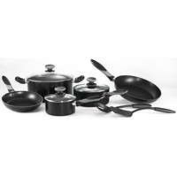 T-Fal T-fal A797SA84 Non-Stick Cookware Set, Aluminum, Black, 10-Piece MIR-A797SA84M